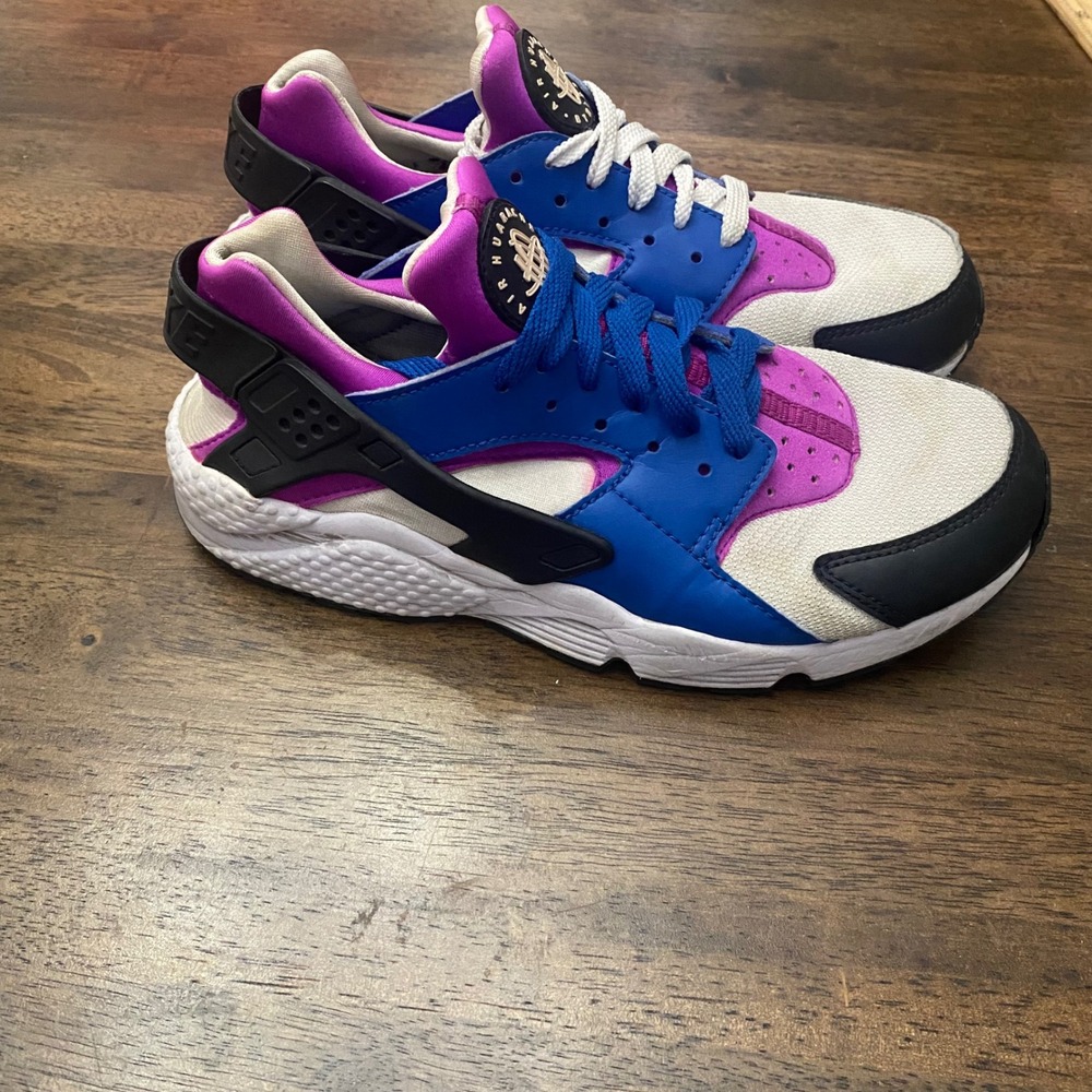 Nike Air Huarache Womens Sneakers Blue Purple White Black Running Shoes - Picture 3 of 11